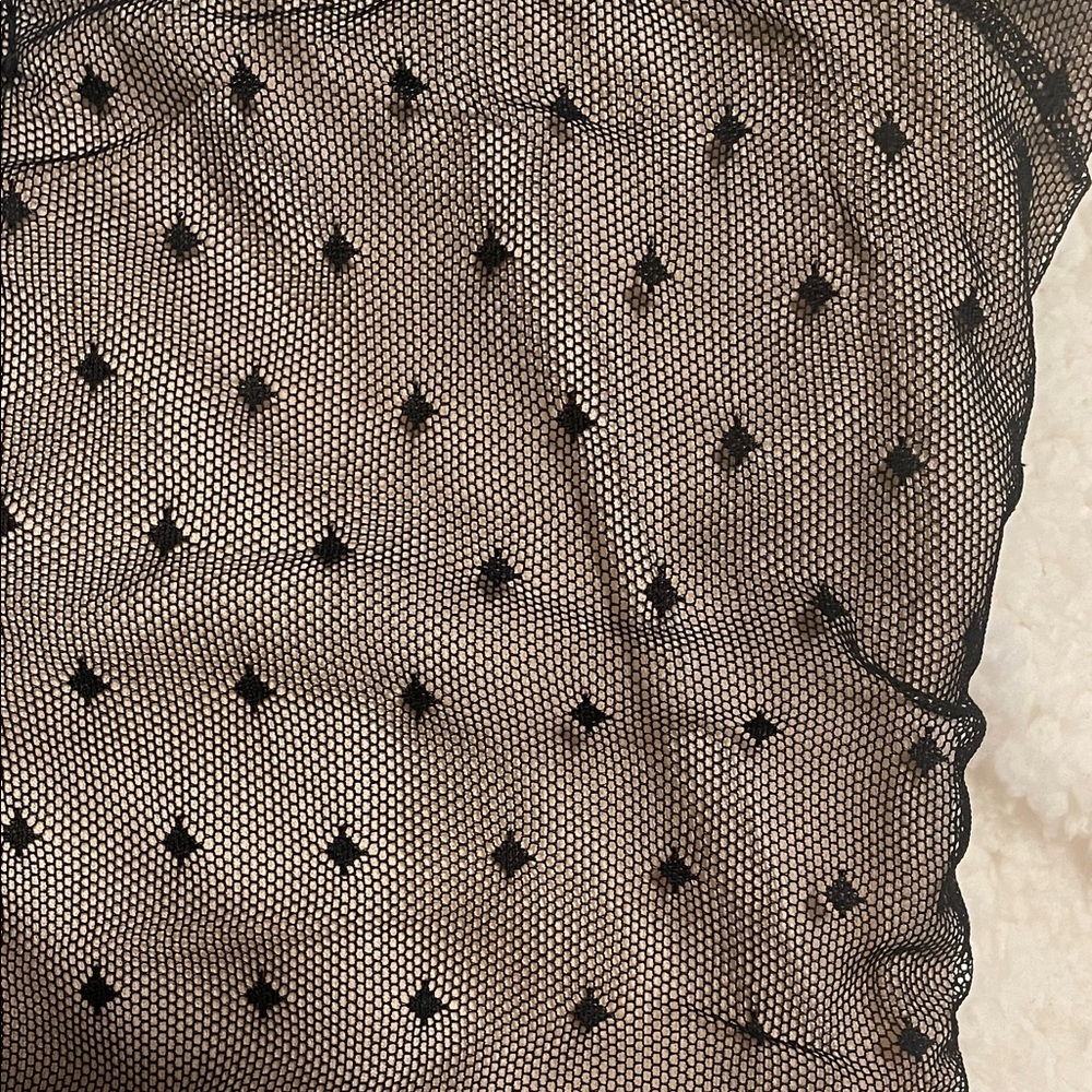 BKE Boutique Black Tan Lace Sheer Crop Top Corset Style Going Out Summer Top - Picture 6 of 10
